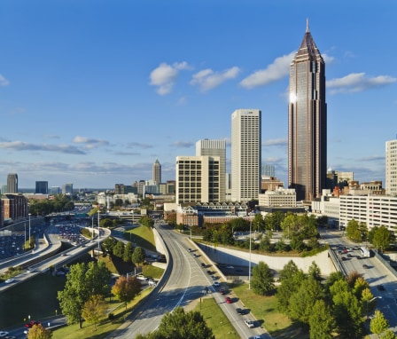 Atlanta, Georgia skyline on a sunny day