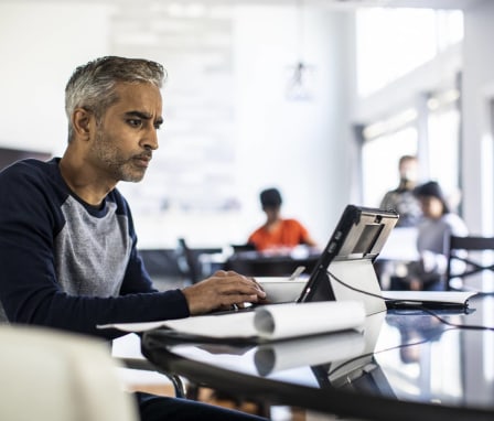 Man working on computer