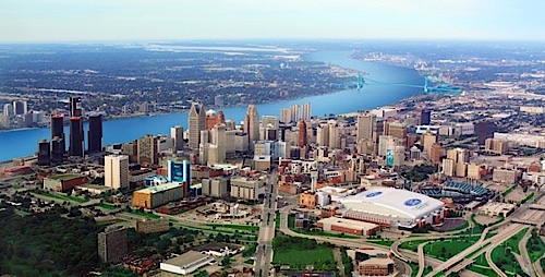 Aerial view of Detroit, Michigan