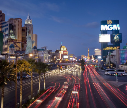 Las Vegas strip in the evening